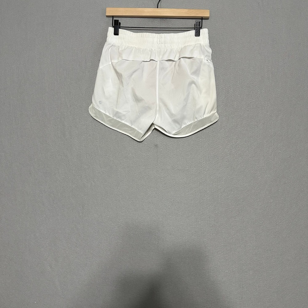 Athleta Mesh Racer Run Short 4 White Athletic Running Shorts Womens Size XS - Picture 2 of 7